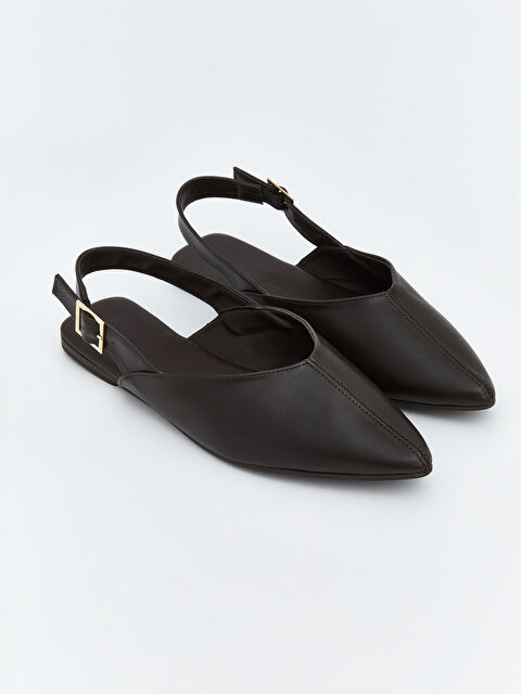 LCW STEPS Kadın Sivri Burunlu Arkası Açık Tokalı Babet - S6B509Z8-HSK