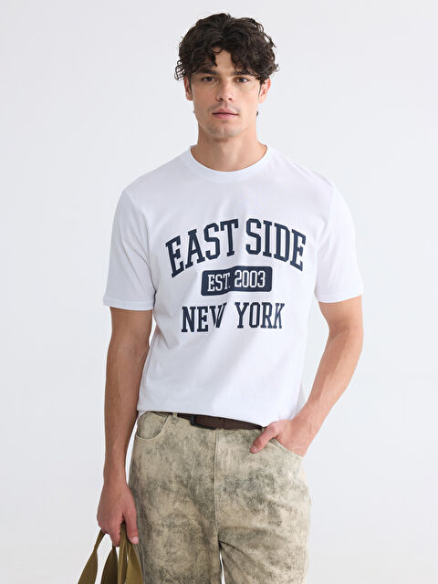 XSIDE T-shirt à col rond imprimé New York pour homme