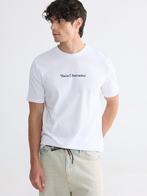 XSIDE T-shirt imprimé à col rond pour homme