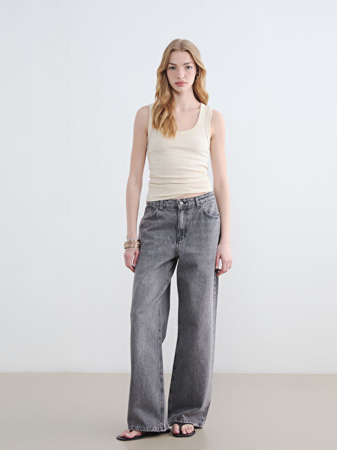 XSIDE Yüksek Bel Wideleg Kadın Jean Pantolon - S6D528Z8-12B