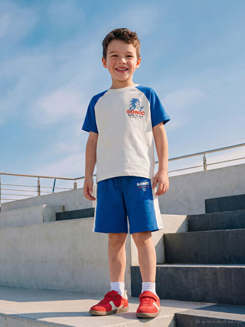 LCW Kids Sonic Baskılı Erkek Çocuk Tişört ve Şort