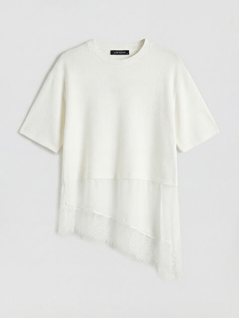 LCW Vision Bisiklet Yaka Asimetrik Kesim Kadın Triko Kazak	 - S6E534Z8-FDU