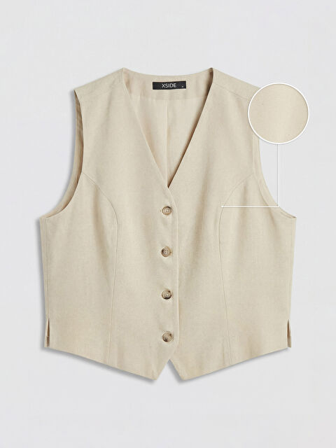 XSIDE Keten Karışımlı Kadın Klasik Yelek