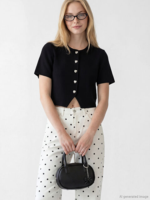 LCW ACCESSORIES Fiyonk Detaylı Deri Görünümlü Kadın Omuz Çantası