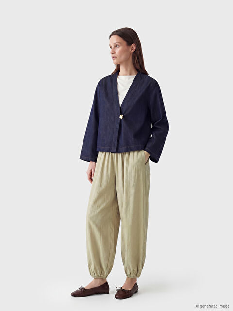 LCW Modest Beli Lastikli Kadın Jogger Pantolon