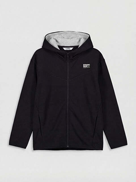 LCW Kids Kapüşonlu Baskılı Erkek Çocuk Fermuarlı Sweatshirt - S6A553Z4-CVL