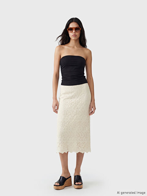 LCW Vision Beli Lastikli Ajurlu A Kesim Etek