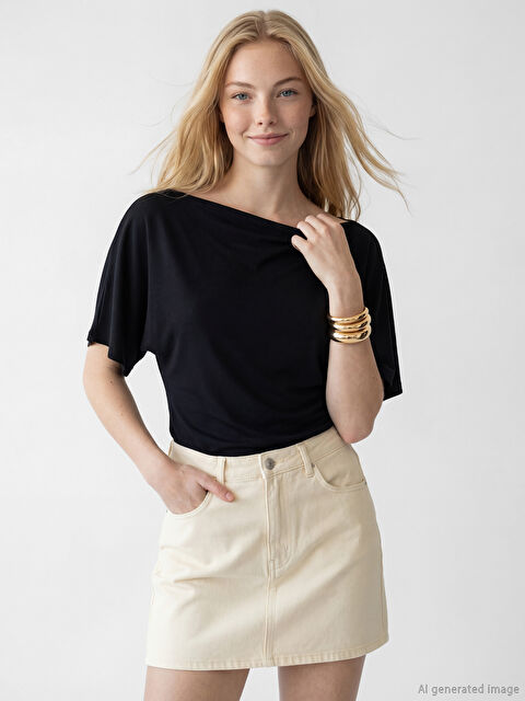 XSIDE Dökümlü Yaka Bluz