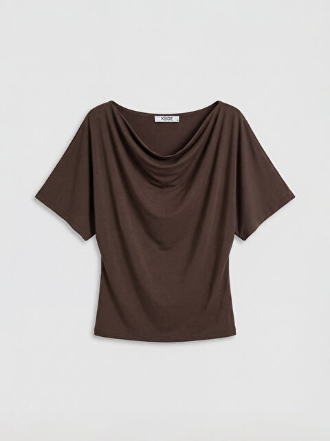 XSIDE Dökümlü Yaka Büzgülü Bluz