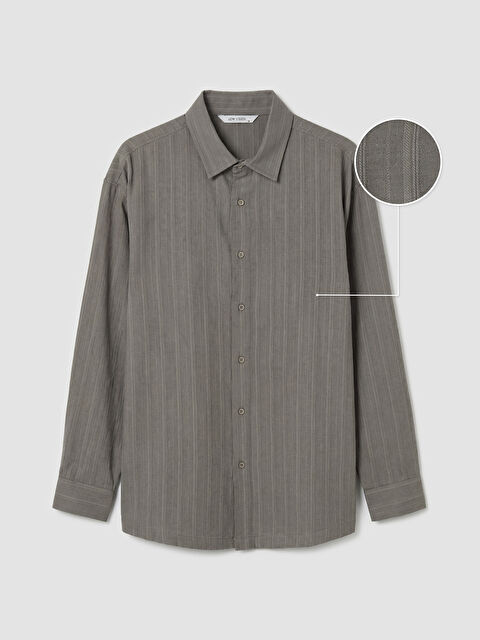 LCW Vision Rahat Kalıp Keten Karışımlı Erkek Gömlek