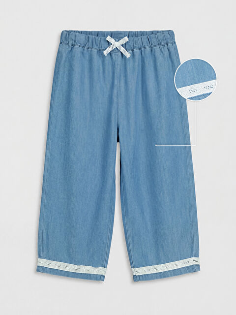 LCW Kids Fiyonklu ve Dantelli Kız Çocuk Pantolon
