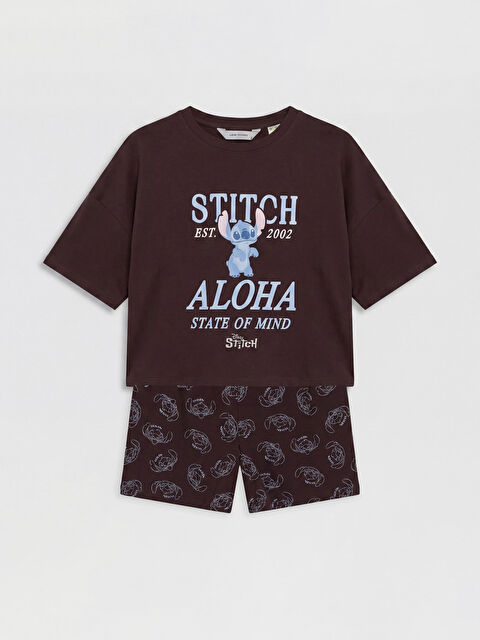 LCW Young Stitch Baskılı Kadın Şortlu Pijama Takımı