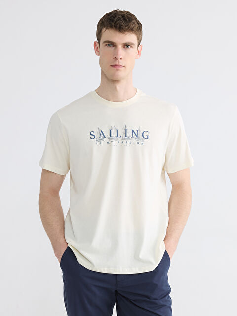 LCWAIKIKI Classic T-shirt à col rond coupe régulière imprimé pour homme