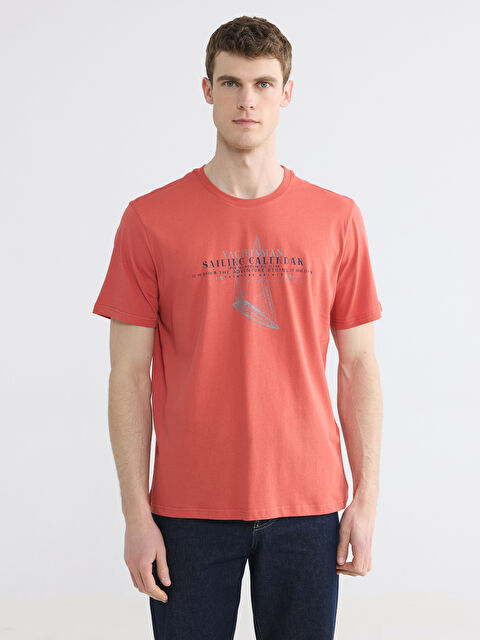 LCWAIKIKI Classic T-shirt en jersey à col rond imprimé pour homme