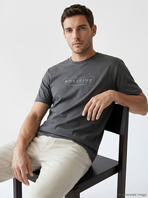 LCWAIKIKI Classic تي شيرت رجالي مطبوع بكول مدور