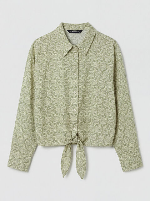 LCW Modest Bağlama Detaylı Desenli Kadın Gömlek - S6F579Z8-LRK