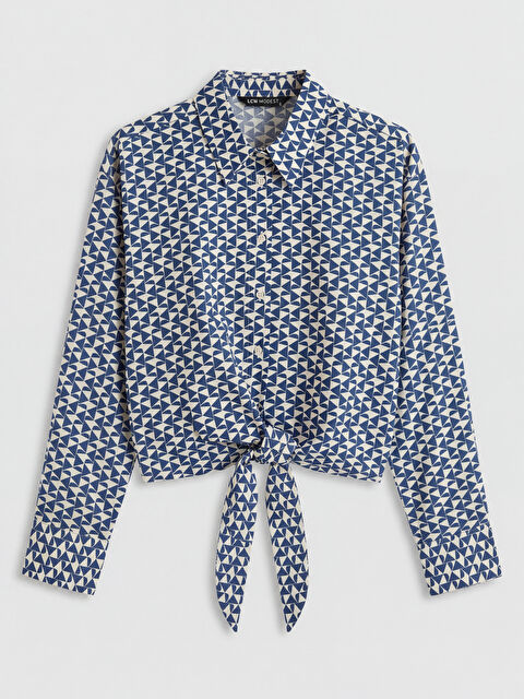 LCW Modest Bağlama Detaylı Desenli Kadın Gömlek