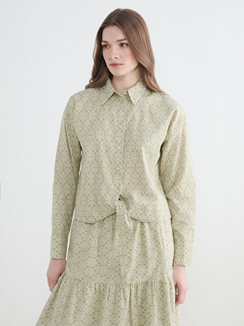 LCW Modest Bağlama Detaylı Desenli Kadın Gömlek - S6F579Z8-LRK