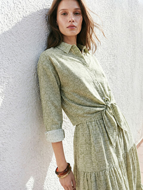 LCW Modest Bağlama Detaylı Desenli Kadın Gömlek