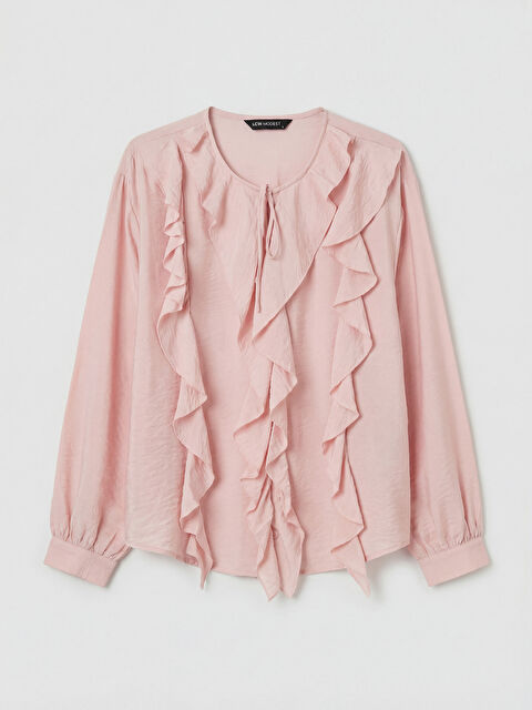 LCW Modest Bisiklet Yaka Fırfırlı ıBluz