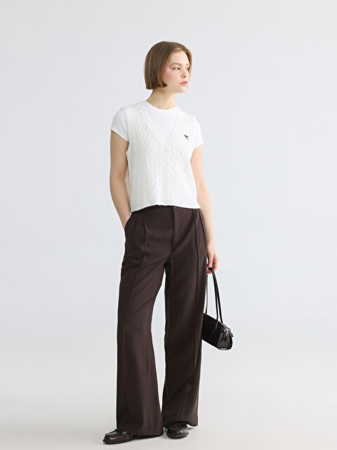 XSIDE Yüksek Bel Geniş Paça Kadın Kumaş Pantolon