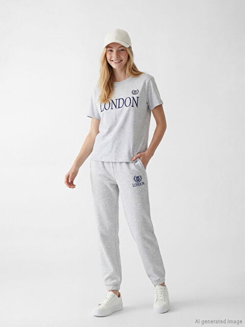 XSIDE Nakışlı Kadın Kalın Jogger Eşofman Altı