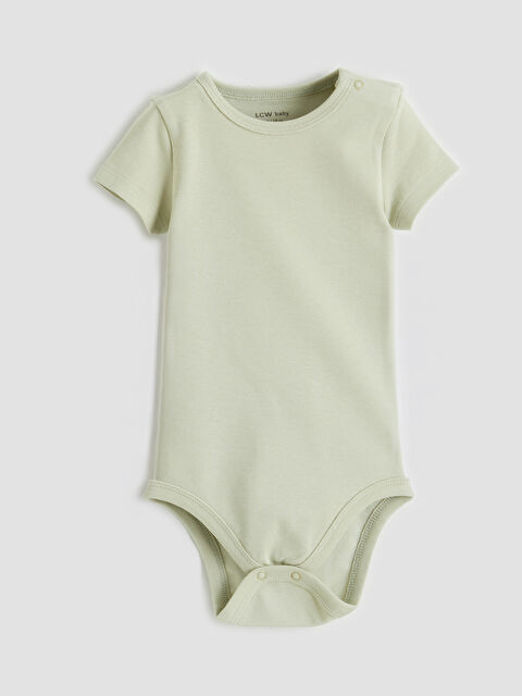 LCW baby Bisiklet Yaka Erkek Bebek Çıtçıtlı Body - S6A596Z1-YG4