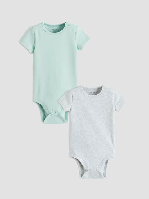 LCW baby  Bisiklet Yaka Kısa Kollu Erkek Bebek Body 2'li - S6A597Z1-GAQ