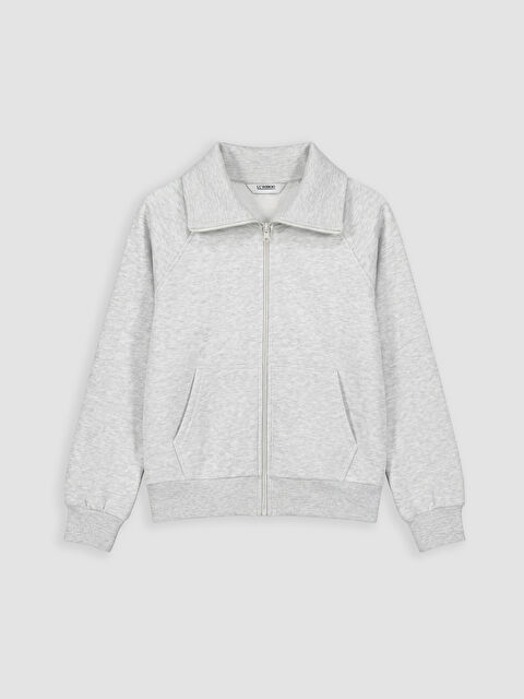 LCW Kids Gömlek Yaka Kalın Kız Çocuk Fermuarlı Sweatshirt - S6C600Z4-D5C