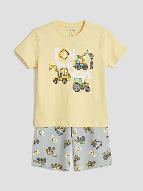 LCW Kids Bisiklet Yaka Erkek Çocuk Şortlu Pijama Takımı - S6B622Z1-FTK
