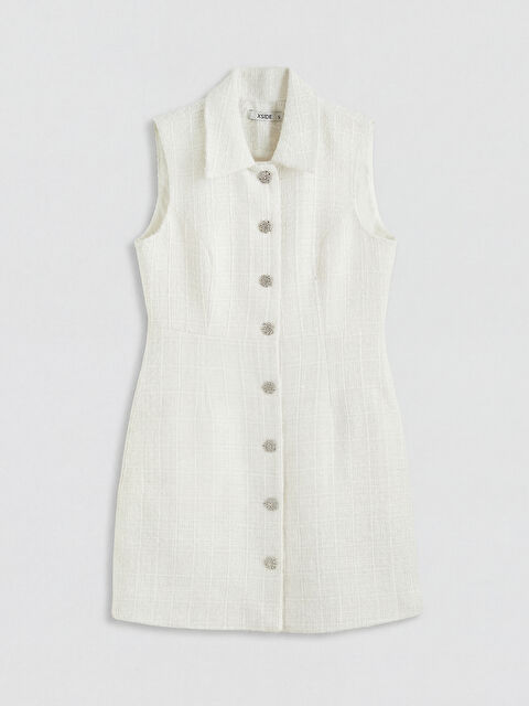 XSIDE Gömlek Yaka Mini Tüvit Elbise - S6F628Z8-R9J