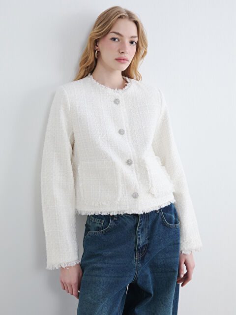 XSIDE Bisiklet Yaka Kadın Tüvit Ceket - S6A628Z8-R9J