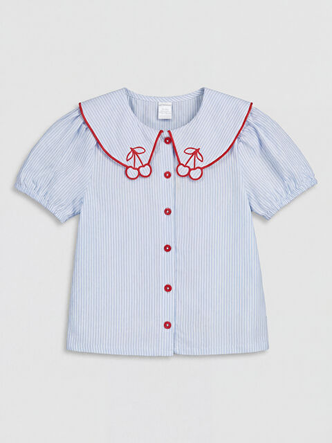 LCW Kids Bebe Yaka Kız Çocuk Gömlek - S6A631Z1-LEN