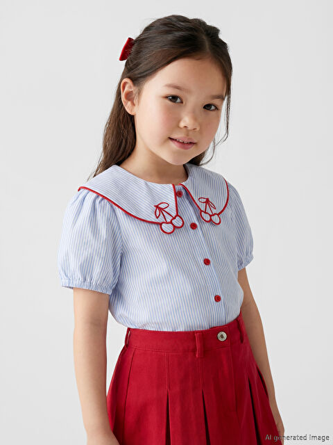 LCW Kids Bebe Yaka Kız Çocuk Gömlek