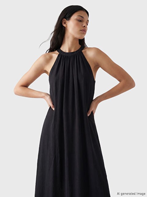 LCW Vision Büzgülü A Kesim Modal Karışımlı Elbise