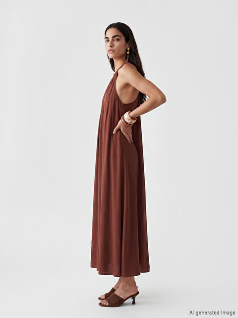 LCW Vision Büzgülü A Kesim Modal Karışımlı Elbise