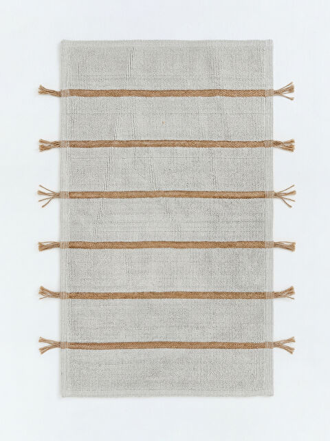 LCW HOME Püskül Detaylı Çizgili Banyo Paspası 60x100 cm