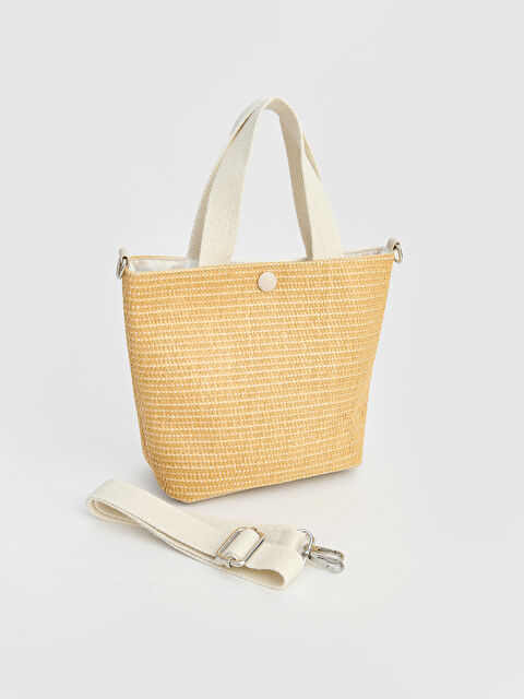 LCW ACCESSORIES Hasır Görünümlü Askılı Kız Çocuk Omuz Çantası