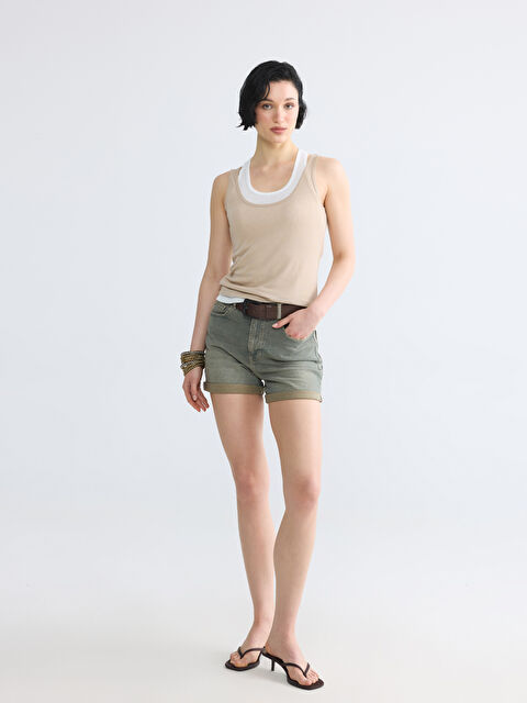 LCW Vision U Yaka Çift Görünümlü Kadın Atlet