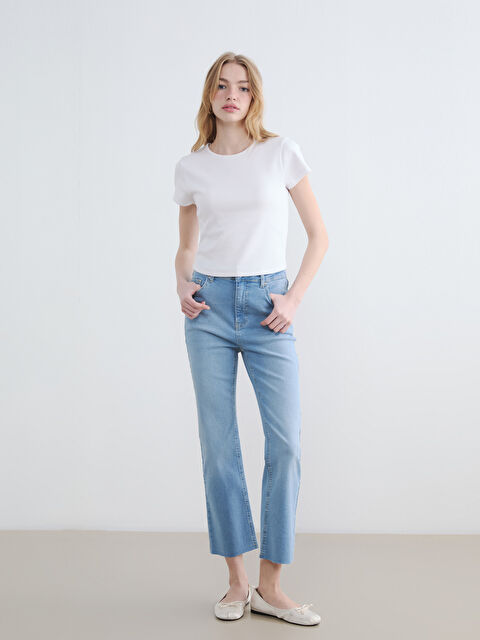 XSIDE Crop Flare Kadın Jean Pantolon