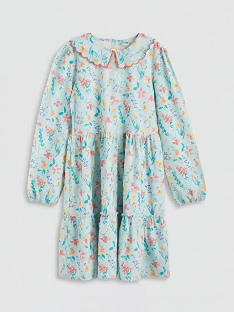 LCW Kids Bebe Yaka Çiçekli Kız Çocuk Poplin Elbise - S6A657Z4-LQQ