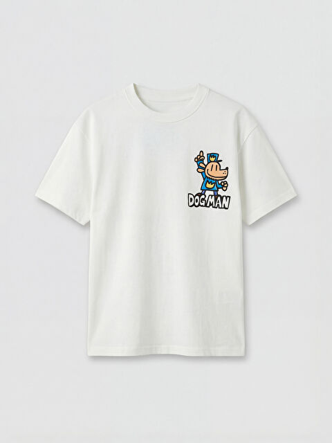 LCW Kids Bisiklet Yaka Dog Man Baskılı Erkek Çocuk Tişört