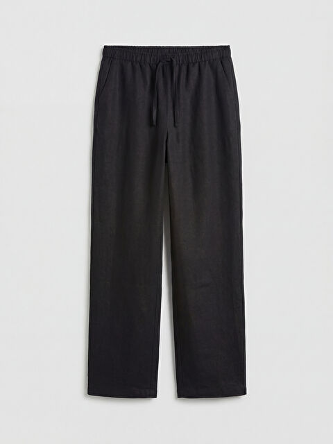 LCW Modest Beli Lastikli Kadın Keten Pantolon - S6A660Z8-CVL