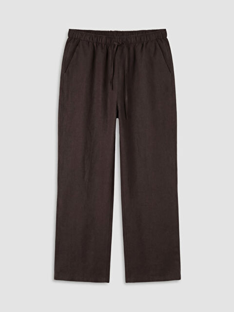 LCW Modest Beli Lastikli Kadın Keten Pantolon - S6A660Z8-DJ7