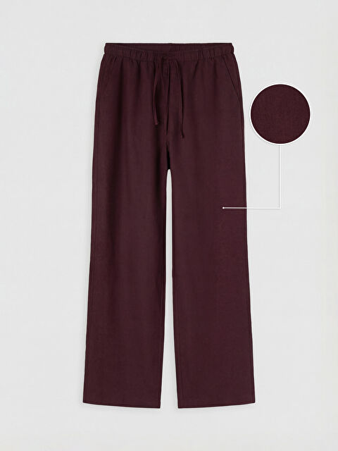 LCW Modest Beli Lastikli Kadın Keten Pantolon