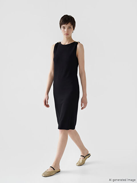 Soulife Bisiklet Yaka Mini Elbise