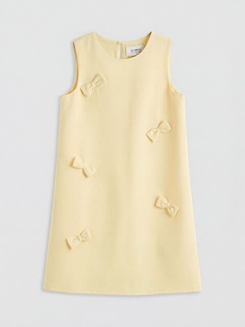 LCW Kids Bisiklet Yaka Fiyonk Detaylı Kız Çocuk Elbise - S6F662Z4-2RF