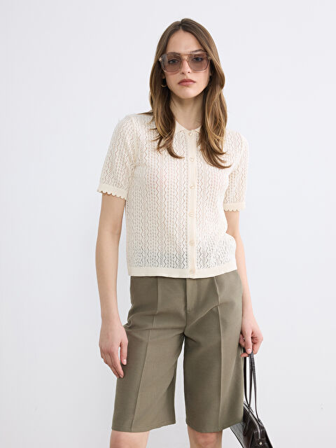 LCW Vision Polo Yaka Ajurlu Kadın Triko Kazak - S6ON49Z8-FDU