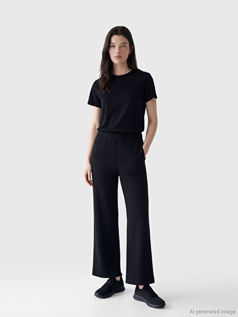 LCW Comfort Bisiklet Yaka Soft Touch Kadın Tişört