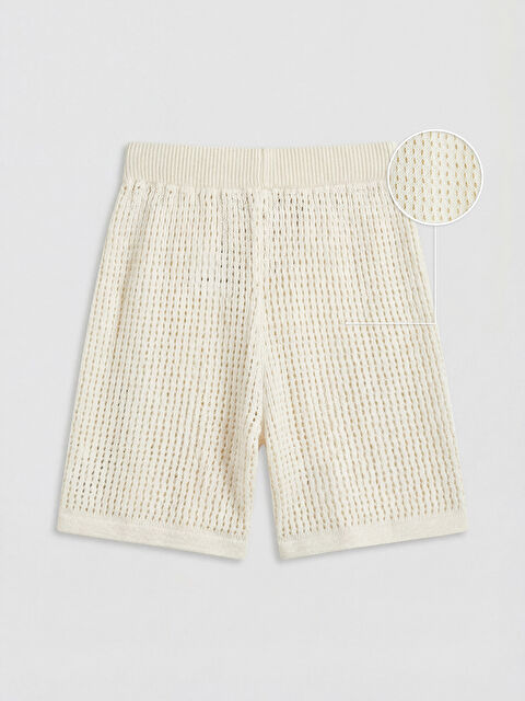 Soulife Beli Lastikli Dantelli Kadın Şort